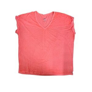 Calvin Klein Jeans Coral V-Neck Roll Sleeve Tee Women’s XXL